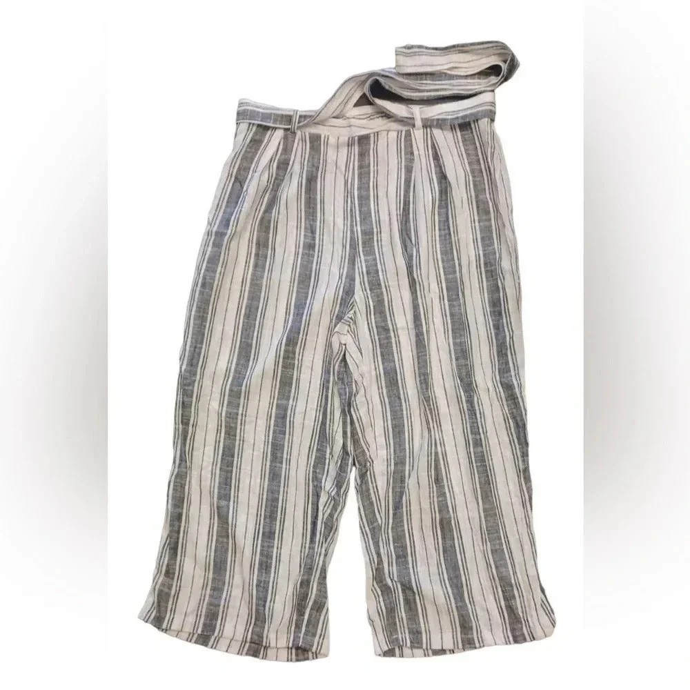 Urbanology Luxury Linen Collection Blend Wide Leg Capri Pants Size  XL